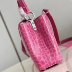 Louis Vuitton Women Capucines BB Handbag Pink Crocodilian Leather