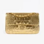 Chanel Women 19A Crocodile Embossed Small Classic Flap Bag