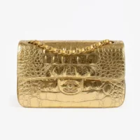 Chanel Women 19A Crocodile Embossed Small Classic Flap Bag