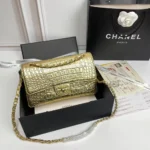 Chanel Women 19A Crocodile Embossed Small Classic Flap Bag