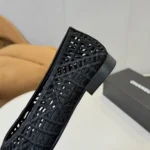 Chanel Women Ballet Flats Embroidered Cotton-Black G46984