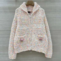 Chanel Women Chunky Knit Crochet Sweater