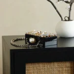 Chanel Women Evening Bag Plexi Strass Imitation Pearls & Gold-Tone Metal