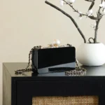 Chanel Women Evening Bag Plexi Strass Imitation Pearls & Gold-Tone Metal