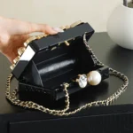 Chanel Women Evening Bag Plexi Strass Imitation Pearls & Gold-Tone Metal