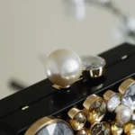 Chanel Women Evening Bag Plexi Strass Imitation Pearls & Gold-Tone Metal