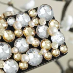 Chanel Women Evening Bag Plexi Strass Imitation Pearls & Gold-Tone Metal