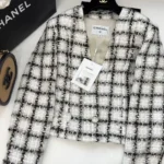 Chanel Women Jacket Silk Cotton Tweed-White