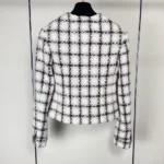 Chanel Women Jacket Silk Cotton Tweed-White