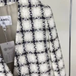 Chanel Women Jacket Silk Cotton Tweed-White