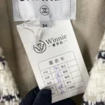 Chanel Women Jacket Silk Cotton Tweed-White