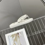 Chanel Women Lambskin Quilted Padded Charms Thong Sandals-White