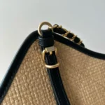 Chanel Women Maxi Shopping Bag Braided Raffia Calfskin & Gold-Tone Metal-Dark Beige