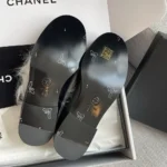 Chanel Women Moccasins Shiny Crumpled Lambskin & Shearling Lambskin-Black G46534