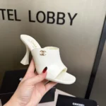 Chanel Women Mules Patent Calfskin-Ivory G46904