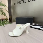 Chanel Women Mules Patent Calfskin-Ivory G46904