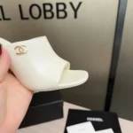 Chanel Women Mules Patent Calfskin-Ivory G46904