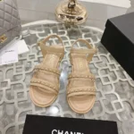 Chanel Women Sandals Calfskin-Beige G46801B22189