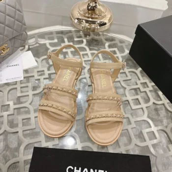 Chanel Women Sandals Calfskin-Beige G46801B22189