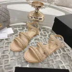 Chanel Women Sandals Calfskin-Beige G46801B22189