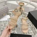 Chanel Women Sandals Calfskin-Beige G46801B22189