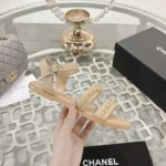 Chanel Women Sandals Calfskin-Beige G46801B22189