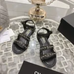 Chanel Women Sandals Calfskin-Black G46801B22189