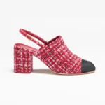 Chanel Women Slingbacks Tweed & Grosgrain-Red G46865