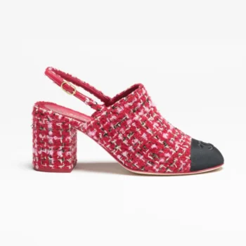 Chanel Women Slingbacks Tweed & Grosgrain-Red G46865