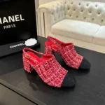 Chanel Women Slingbacks Tweed & Grosgrain-Red G46865