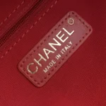 Chanel Women Small Bowling Bag Tweed & Gold-Tone Metal-Red