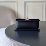 Chanel Women Small Flap Bag Shiny Calfskin & Gold-Tone Metal-Black