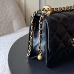 Chanel Women Small Flap Bag Shiny Calfskin & Gold-Tone Metal-Black