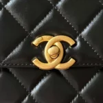 Chanel Women Small Flap Bag Shiny Calfskin & Gold-Tone Metal-Black