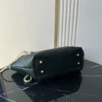 Chanel Women Small Shopping Bag Braided Raffia Calfskin & Gold-Tone Metal-Black - Image 5