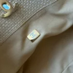 Chanel Women Small Shopping Bag Braided Raffia Calfskin & Gold-Tone Metal-Dark Beige