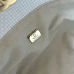 Chanel Women Small Shopping Bag Braided Raffia Calfskin & Gold-Tone Metal-White