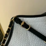 Chanel Women Small Shopping Bag Braided Raffia Calfskin & Gold-Tone Metal-White