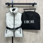 DiorAlps Belted Puffer Vest White Padded Technical Taffeta 547C71A2304