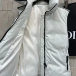 DiorAlps Belted Puffer Vest White Padded Technical Taffeta 547C71A2304