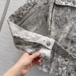 Dior Women Belted Jacket Beige Dior Barocco Cotton-Linen Denim 612V60A3190