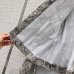 Dior Women Belted Jacket Beige Dior Barocco Cotton-Linen Denim 612V60A3190