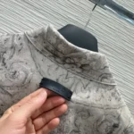 Dior Women Belted Jacket Beige Dior Barocco Cotton-Linen Denim 612V60A3190