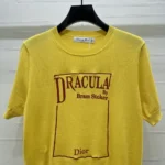 Dior Men Book Cover Short-Sleeved Sweater Yellow and Red Silk Knit - Image 4