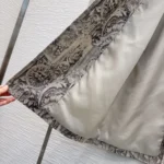 Dior Women Coat Beige Dior Barocco Cotton Mohair and Wool Blend 617M47A2402