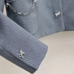 Dior Women Cropped Jacket Blue Virgin Wool Tweed 621V12A1186 - Image 9