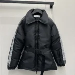 Dior Women DiorAlps Belted Puffer Jacket Black Padded Technical Taffeta 547C70A2304