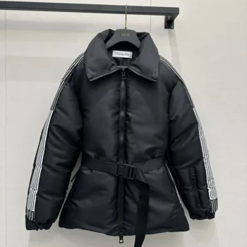 Dior Women DiorAlps Belted Puffer Jacket Black Padded Technical Taffeta 547C70A2304