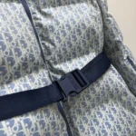 Dior Women DiorAlps Belted Puffer Jacket Blue and White Dior Oblique Quilted Technical Taffeta