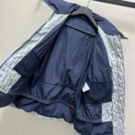 Dior Women DiorAlps Belted Puffer Jacket Blue and White Dior Oblique Quilted Technical Taffeta